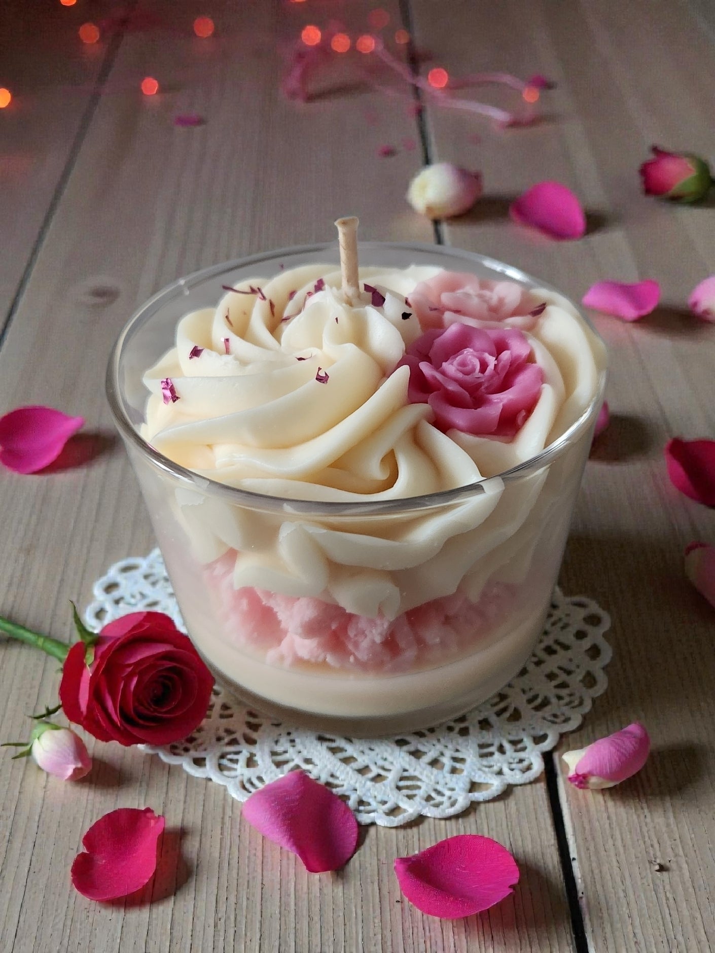 Bougie " Rose Éternelle "